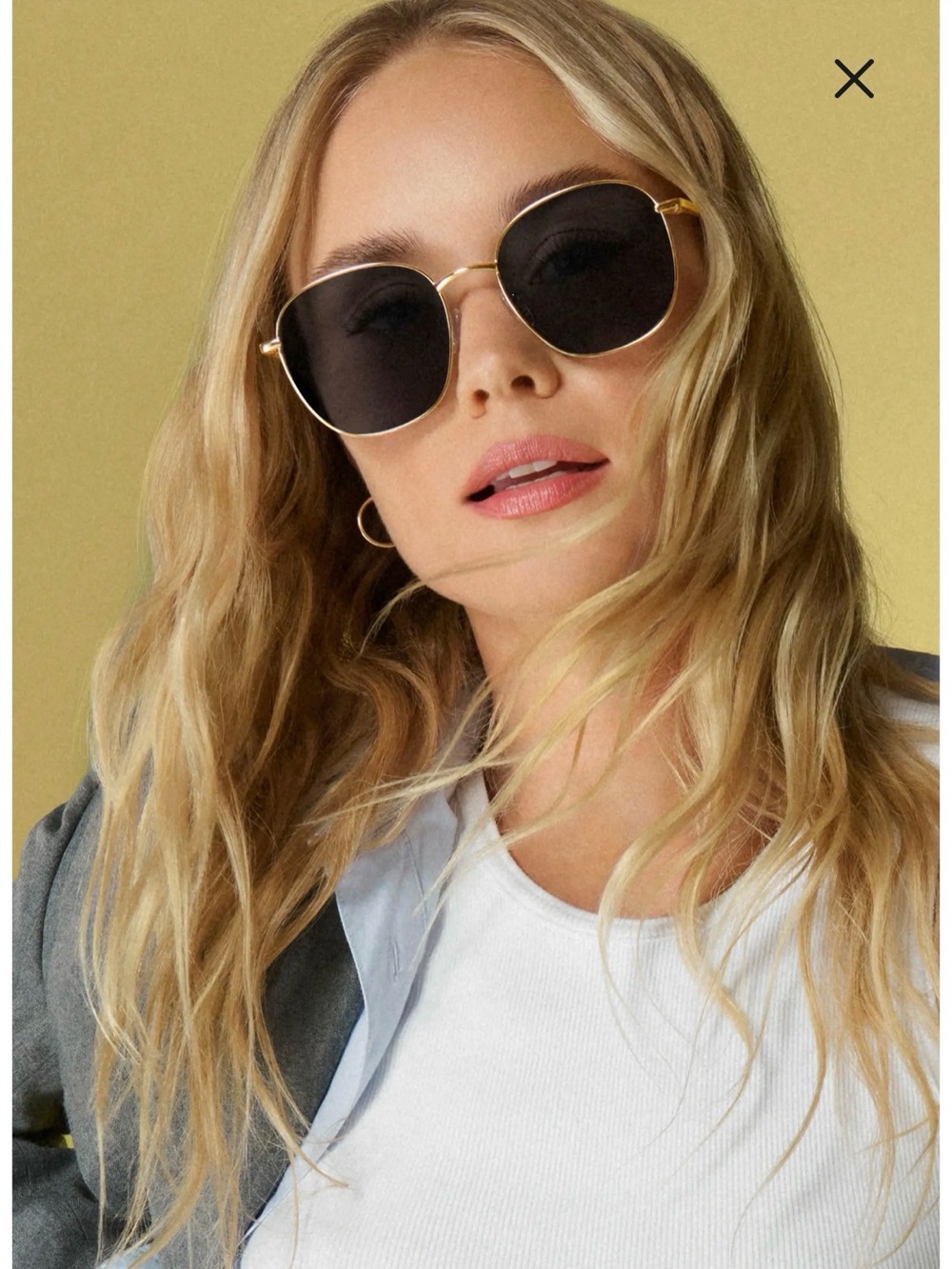 Quay Australia Gold Frame Black Lens Round Sunglasses, Gold/Smoke